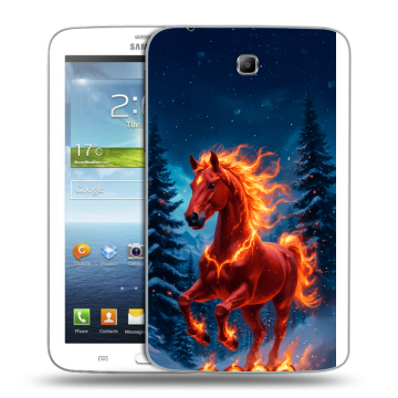 Силиконовый чехол на Samsung Galaxy Tab 3 7.0 с принтом Новый год коня Силиконовый чехол на Samsung Galaxy Tab 3 7.0 с принтом Новый год коня