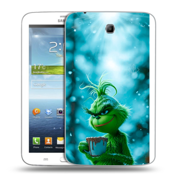 Силиконовый чехол на Samsung Galaxy Tab 3 7.0 с принтом Новый год гринч Силиконовый чехол на Samsung Galaxy Tab 3 7.0 с принтом Новый год гринч