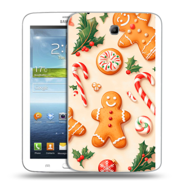 Силиконовый чехол на Samsung Galaxy Tab 3 7.0 с принтом Новый год