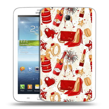 Силиконовый чехол на Samsung Galaxy Tab 3 7.0 с принтом Новый год