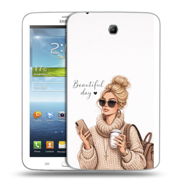 Силиконовый чехол на Samsung Galaxy Tab 3 7.0 с принтом женский