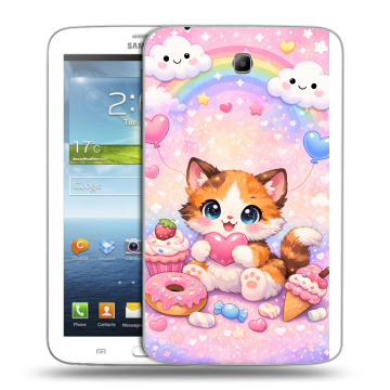 Силиконовый чехол на Samsung Galaxy Tab 3 7.0 с принтом для девочек
