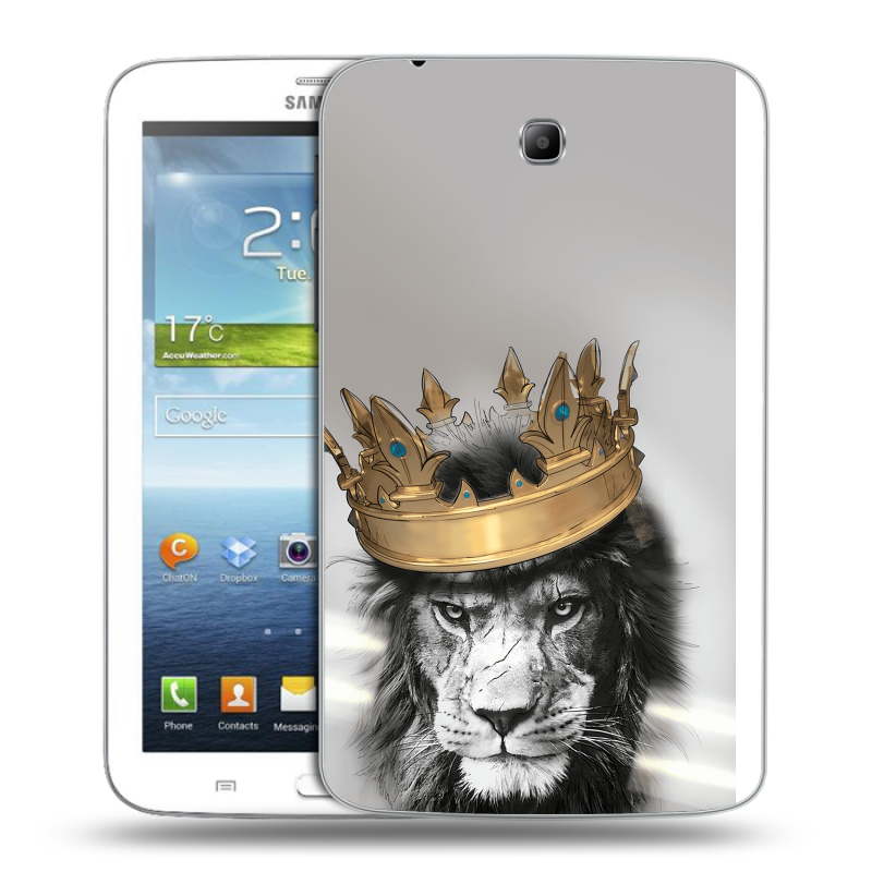 Силиконовый чехол на Samsung Galaxy Tab 3 7.0 с принтом Лев с короной Силиконовый чехол на Samsung Galaxy Tab 3 7.0 с принтом Лев с короной