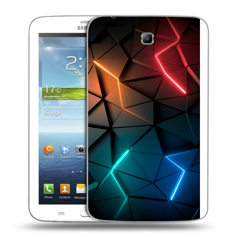 Силиконовый чехол на Samsung Galaxy Tab 3 7.0 с принтом Абстракция неон Силиконовый чехол на Samsung Galaxy Tab 3 7.0 с принтом Абстракция неон