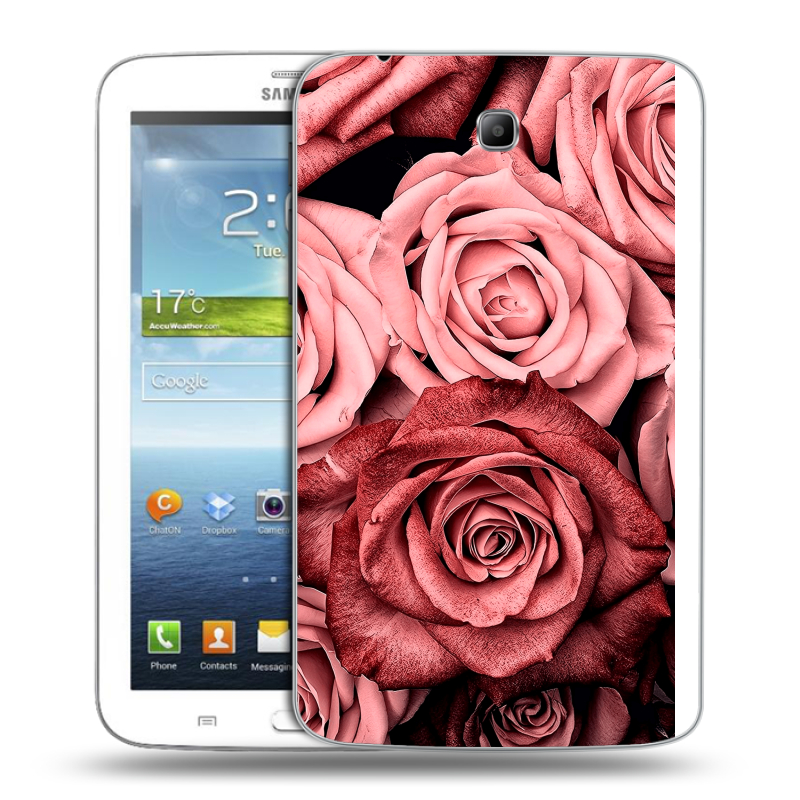 Силиконовый чехол на Samsung Galaxy Tab 3 7.0 с принтом Цветы розы Силиконовый чехол на Samsung Galaxy Tab 3 7.0 с принтом Цветы розы