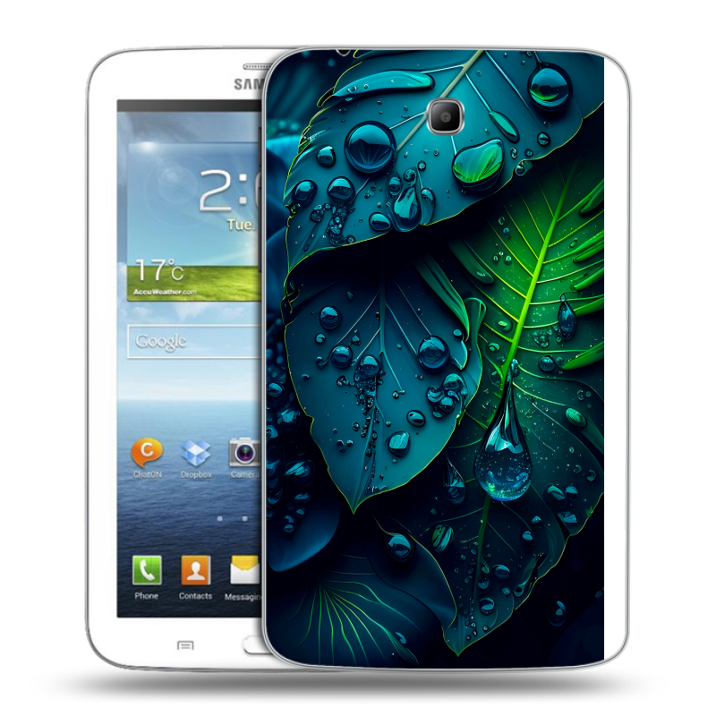 Силиконовый чехол на Samsung Galaxy Tab 3 7.0 с принтом Листья Силиконовый чехол на Samsung Galaxy Tab 3 7.0 с принтом Листья