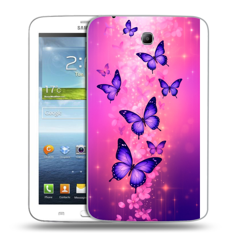 Силиконовый чехол на Samsung Galaxy Tab 3 7.0 с принтом Бабочки Силиконовый чехол на Samsung Galaxy Tab 3 7.0 с принтом Бабочки
