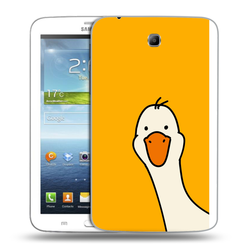Силиконовый чехол на Samsung Galaxy Tab 3 7.0 с принтом Утка Силиконовый чехол на Samsung Galaxy Tab 3 7.0 с принтом Утка