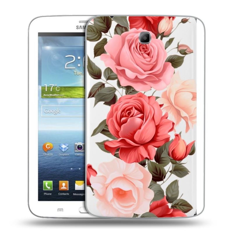 Силиконовый чехол на Samsung Galaxy Tab 3 7.0 с принтом Розы Силиконовый чехол на Samsung Galaxy Tab 3 7.0 с принтом Розы