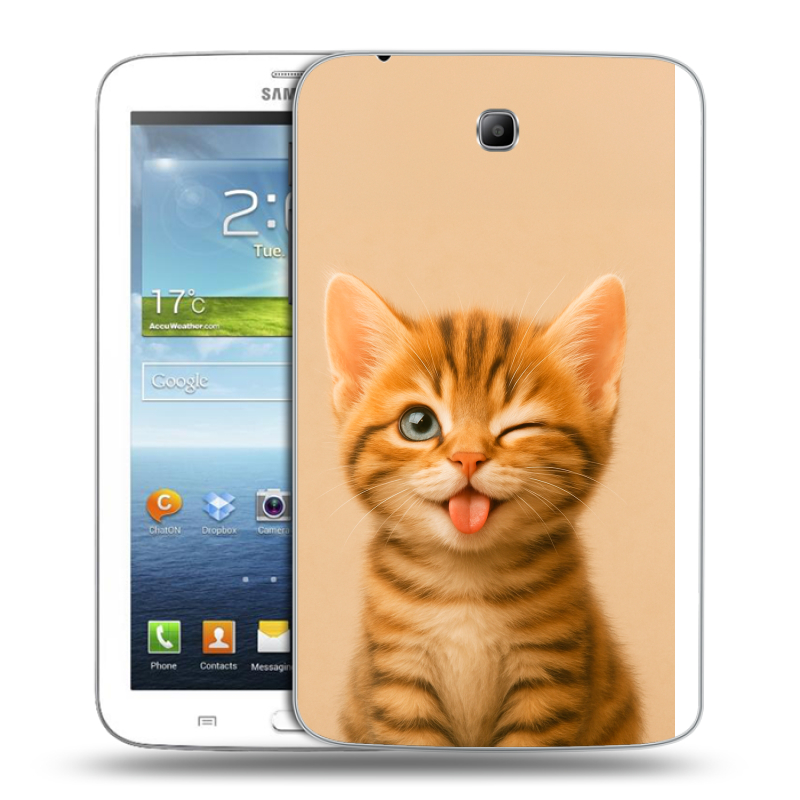 Силиконовый чехол на Samsung Galaxy Tab 3 7.0 с принтом котенок Силиконовый чехол на Samsung Galaxy Tab 3 7.0 с принтом котенок