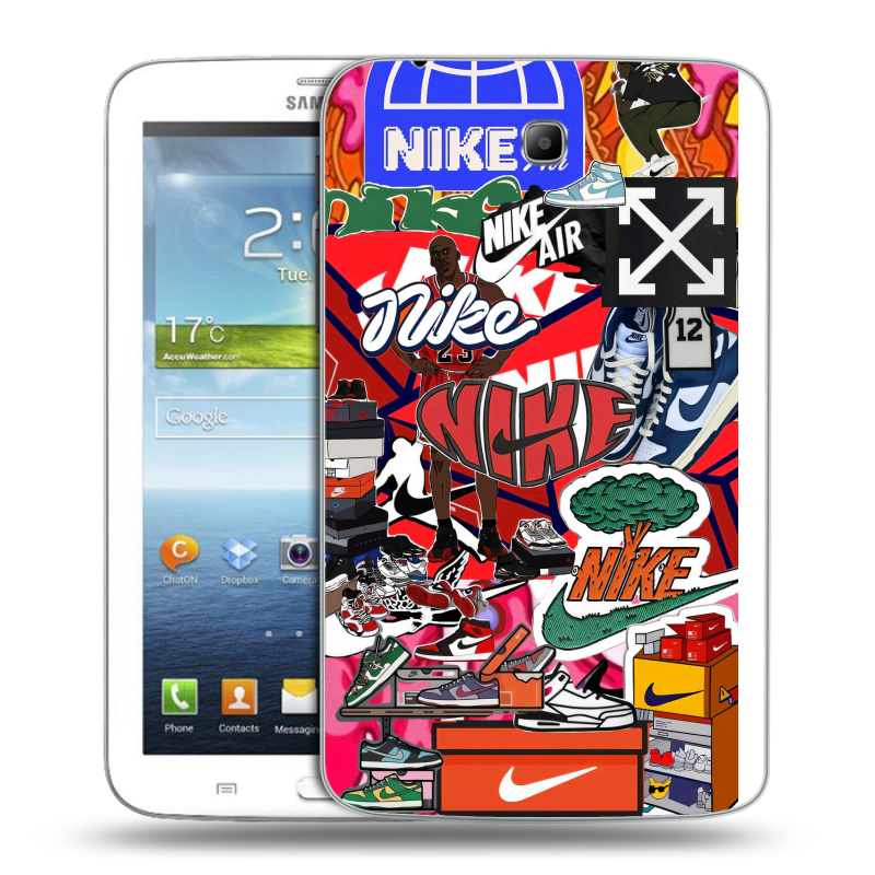 Силиконовый чехол на Samsung Galaxy Tab 3 7.0 с принтом Найк Nike яркий Силиконовый чехол на Samsung Galaxy Tab 3 7.0 с принтом Найк Nike яркий