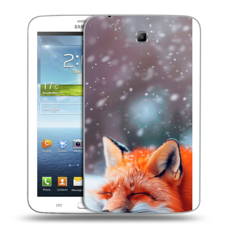 Силиконовый чехол на Samsung Galaxy Tab 3 7.0 с принтом лиса Силиконовый чехол на Samsung Galaxy Tab 3 7.0 с принтом лиса
