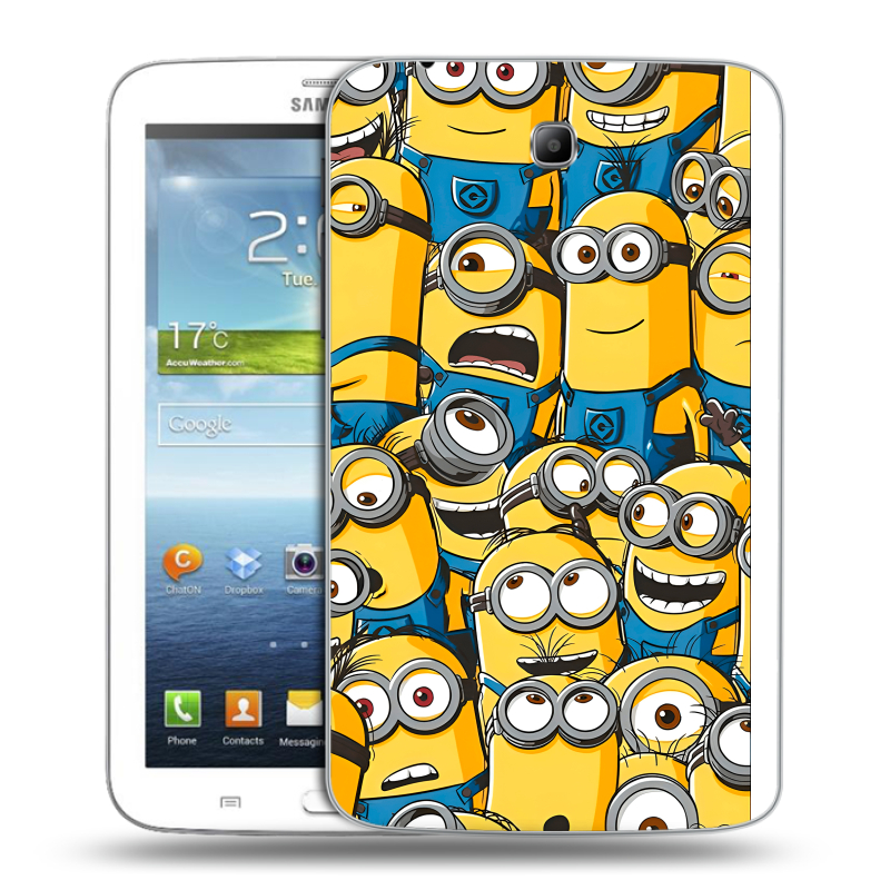 Силиконовый чехол на Samsung Galaxy Tab 3 7.0 с принтом Миньоны Силиконовый чехол на Samsung Galaxy Tab 3 7.0 с принтом Миньоны