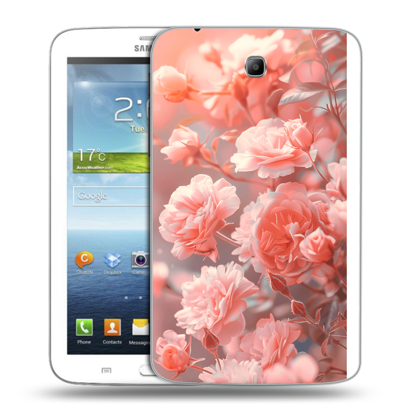 Силиконовый чехол на Samsung Galaxy Tab 3 7.0 с принтом Розы цветы Силиконовый чехол на Samsung Galaxy Tab 3 7.0 с принтом Розы цветы