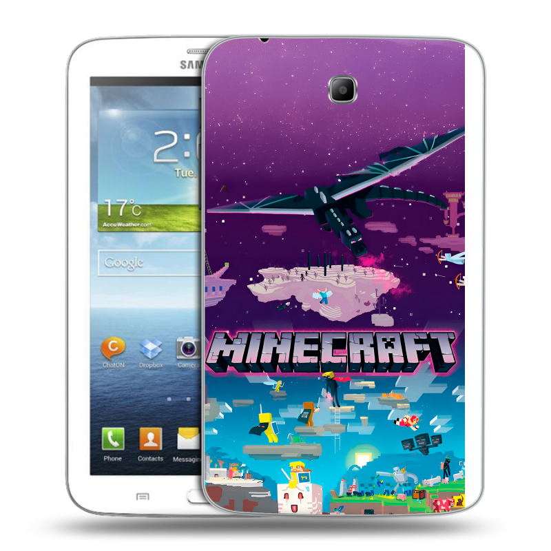 Силиконовый чехол на Samsung Galaxy Tab 3 7.0 с принтом Майнкрафт Minecraft Силиконовый чехол на Samsung Galaxy Tab 3 7.0 с принтом Майнкрафт Minecraft
