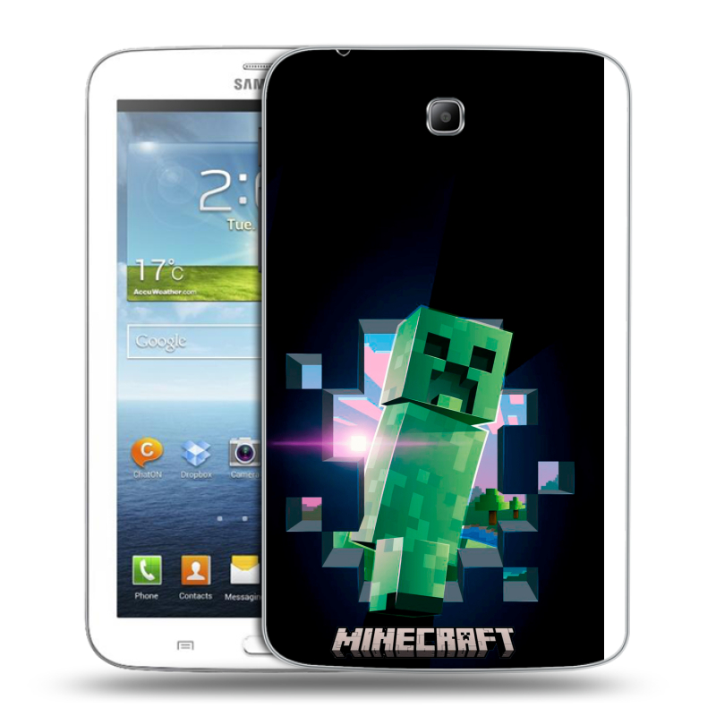 Силиконовый чехол на Samsung Galaxy Tab 3 7.0 с принтом Майнкрафт Minecraft Силиконовый чехол на Samsung Galaxy Tab 3 7.0 с принтом Майнкрафт Minecraft