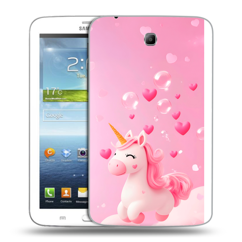 Силиконовый чехол на Samsung Galaxy Tab 3 7.0 с принтом Единорог Силиконовый чехол на Samsung Galaxy Tab 3 7.0 с принтом Единорог
