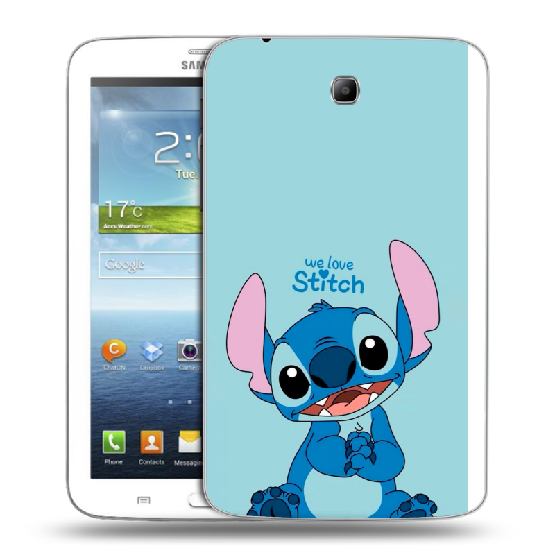 Силиконовый чехол на Samsung Galaxy Tab 3 7.0 с принтом Лило и Стич Силиконовый чехол на Samsung Galaxy Tab 3 7.0 с принтом Лило и Стич