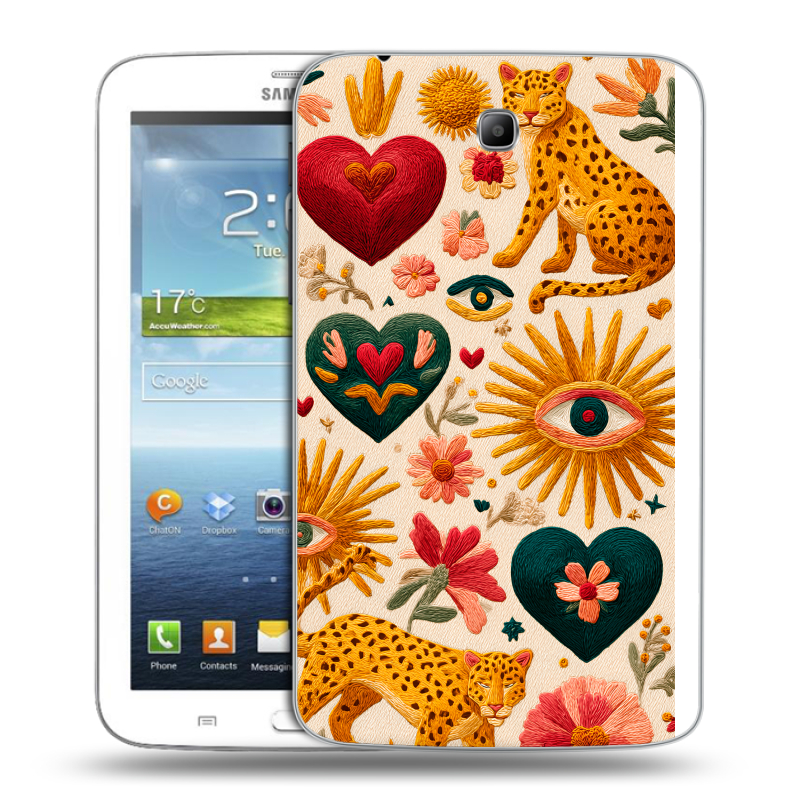 Силиконовый чехол на Samsung Galaxy Tab 3 7.0 с принтом Модный принт Силиконовый чехол на Samsung Galaxy Tab 3 7.0 с принтом Модный принт