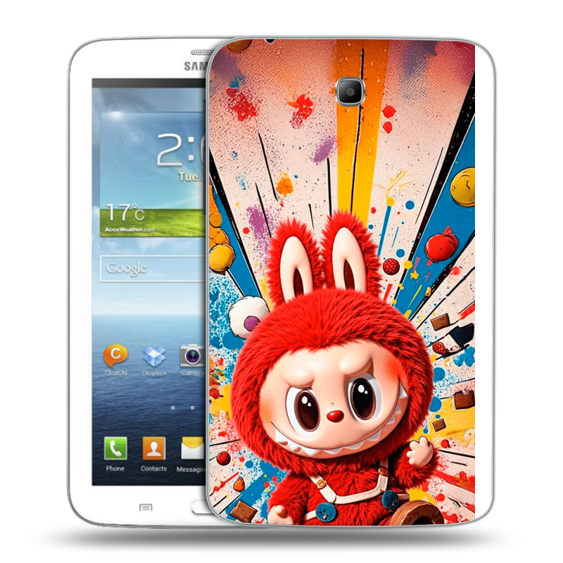 Силиконовый чехол на Samsung Galaxy Tab 3 7.0 с принтом Labubu Лабубу Силиконовый чехол на Samsung Galaxy Tab 3 7.0 с принтом Labubu Лабубу