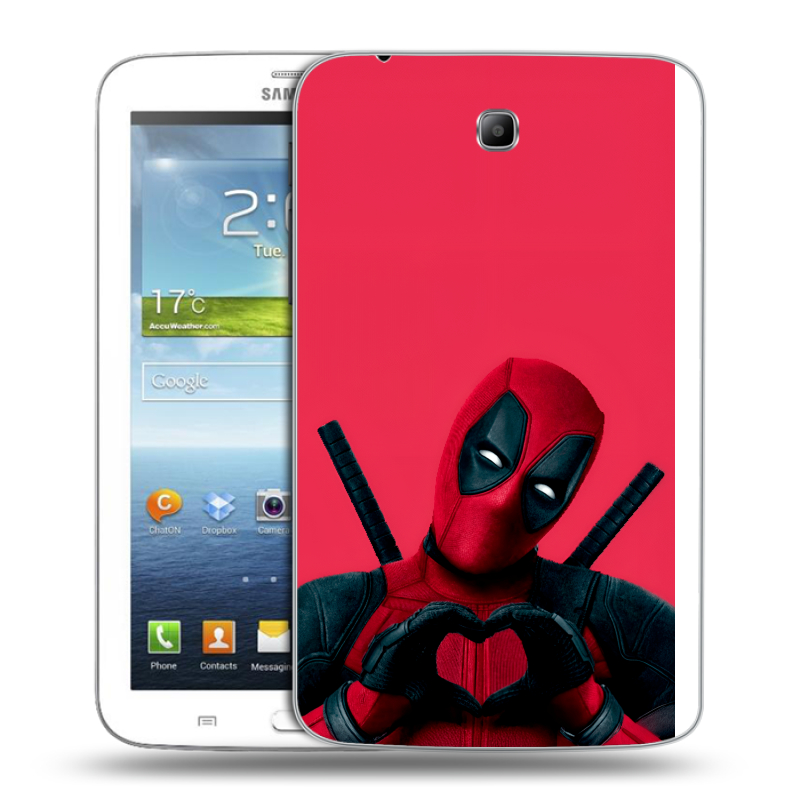 Силиконовый чехол на Samsung Galaxy Tab 3 7.0 с принтом Дедпул Deadpool Силиконовый чехол на Samsung Galaxy Tab 3 7.0 с принтом Дедпул Deadpool