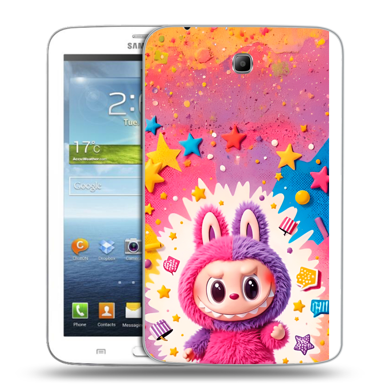 Силиконовый чехол на Samsung Galaxy Tab 3 7.0 с принтом Labubu Лабубу Силиконовый чехол на Samsung Galaxy Tab 3 7.0 с принтом Labubu Лабубу