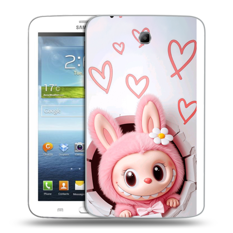 Силиконовый чехол на Samsung Galaxy Tab 3 7.0 с принтом Labubu Лабубу Силиконовый чехол на Samsung Galaxy Tab 3 7.0 с принтом Labubu Лабубу
