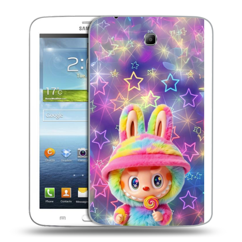 Силиконовый чехол на Samsung Galaxy Tab 3 7.0 с принтом Labubu Лабубу Силиконовый чехол на Samsung Galaxy Tab 3 7.0 с принтом Labubu Лабубу