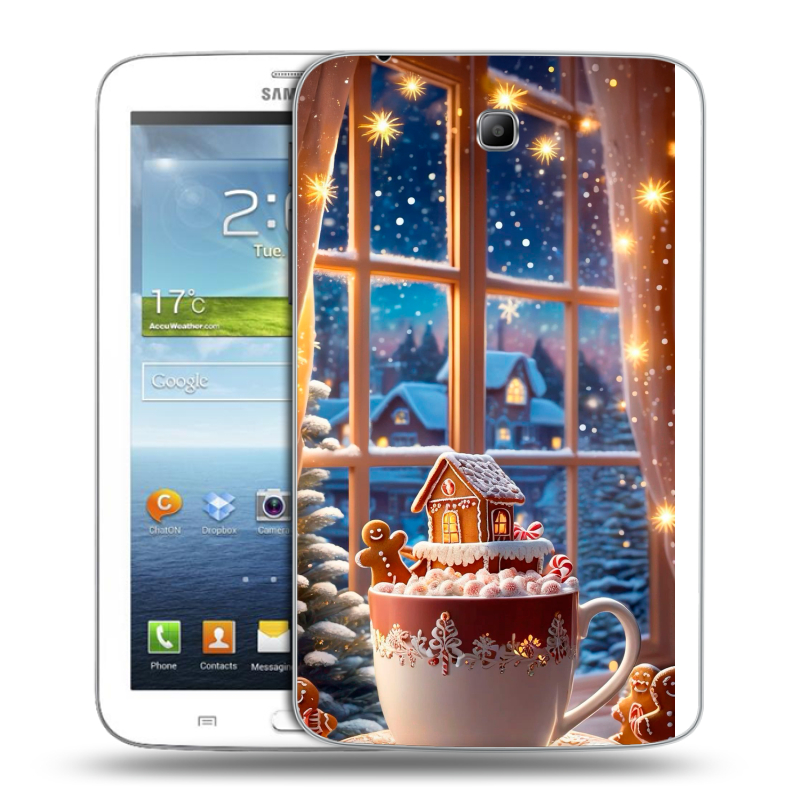 Силиконовый чехол на Samsung Galaxy Tab 3 7.0 с принтом Новый год Силиконовый чехол на Samsung Galaxy Tab 3 7.0 с принтом Новый год