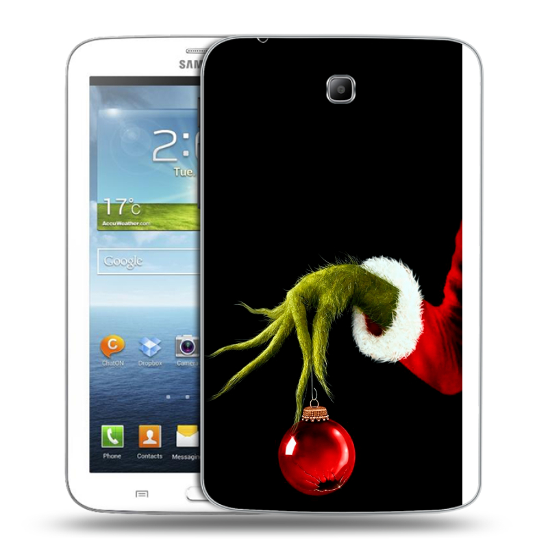 Силиконовый чехол на Samsung Galaxy Tab 3 7.0 с принтом Новый год Гринч Силиконовый чехол на Samsung Galaxy Tab 3 7.0 с принтом Новый год Гринч