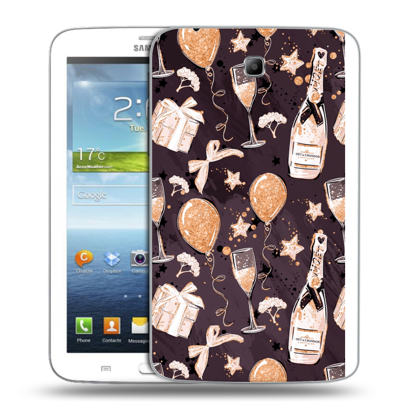 Силиконовый чехол на Samsung Galaxy Tab 3 7.0 с принтом Новый год Силиконовый чехол на Samsung Galaxy Tab 3 7.0 с принтом Новый год