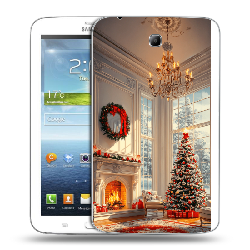 Силиконовый чехол на Samsung Galaxy Tab 3 7.0 с принтом Новый год Силиконовый чехол на Samsung Galaxy Tab 3 7.0 с принтом Новый год