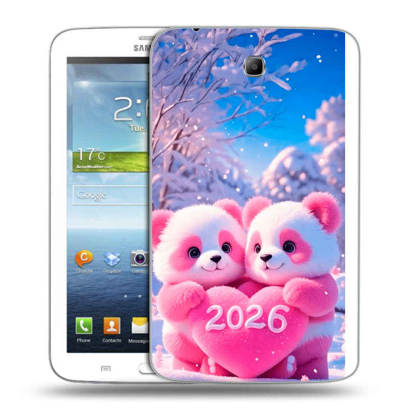 Силиконовый чехол на Samsung Galaxy Tab 3 7.0 с принтом Новый год Силиконовый чехол на Samsung Galaxy Tab 3 7.0 с принтом Новый год