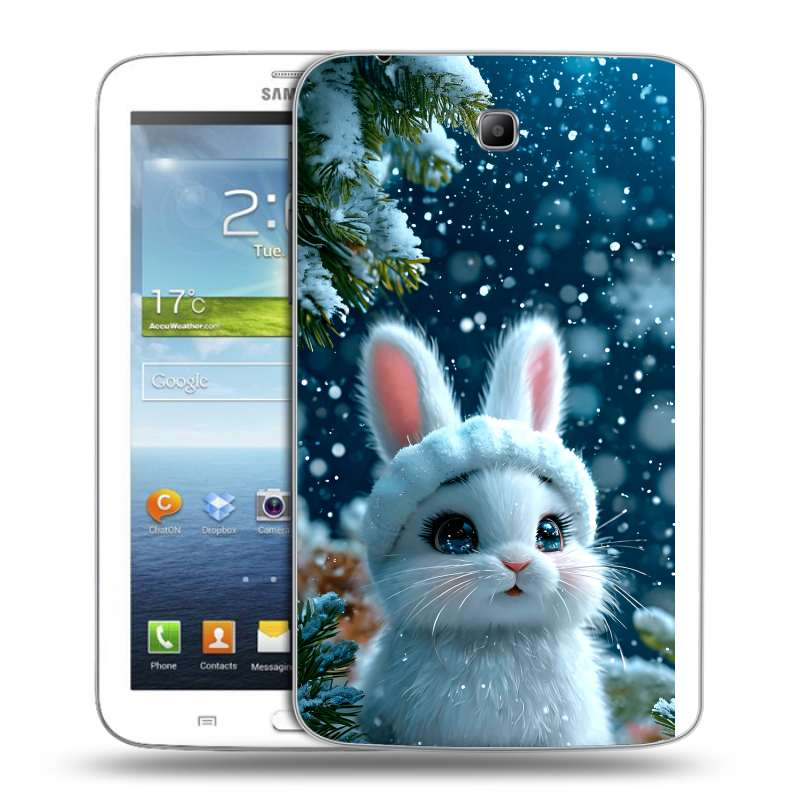 Силиконовый чехол на Samsung Galaxy Tab 3 7.0 с принтом Новый год Силиконовый чехол на Samsung Galaxy Tab 3 7.0 с принтом Новый год