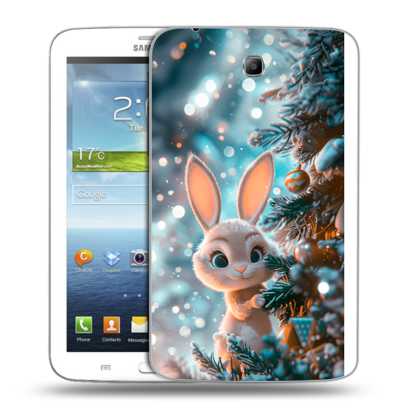 Силиконовый чехол на Samsung Galaxy Tab 3 7.0 с принтом Новый год Силиконовый чехол на Samsung Galaxy Tab 3 7.0 с принтом Новый год