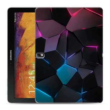 Силиконовый чехол на планшета Samsung Galaxy Note 10.1 2014 edition с принтом Геометрия неона