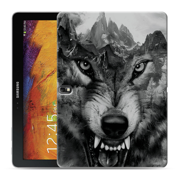 Силиконовый чехол на планшета Samsung Galaxy Note 10.1 2014 edition с принтом Волк