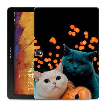Силиконовый чехол на планшета Samsung Galaxy Note 10.1 2014 edition с принтом Кошки