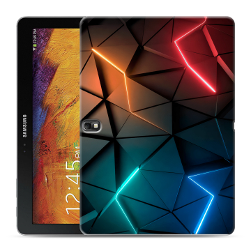 Силиконовый чехол на планшета Samsung Galaxy Note 10.1 2014 edition с принтом Абстракция неон