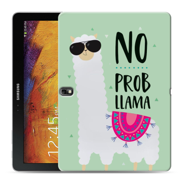 Силиконовый чехол на планшета Samsung Galaxy Note 10.1 2014 edition с принтом Лама