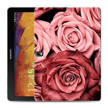 Силиконовый чехол на планшета Samsung Galaxy Note 10.1 2014 edition с принтом Цветы розы