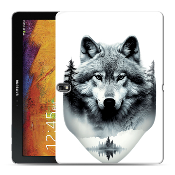 Силиконовый чехол на Samsung Galaxy Note 10.1 2014 editon с принтом Волк в лесу Силиконовый чехол на Samsung Galaxy Note 10.1 2014 editon с принтом Волк в лесу