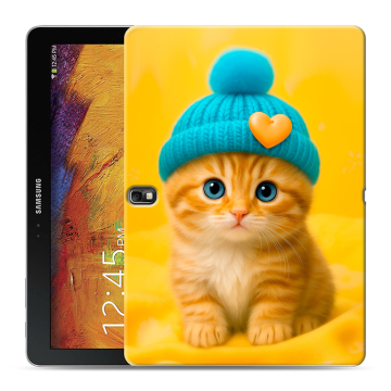 Силиконовый чехол на Samsung Galaxy Note 10.1 2014 editon с принтом Котенок в шапке Силиконовый чехол на Samsung Galaxy Note 10.1 2014 editon с принтом Котенок в шапке