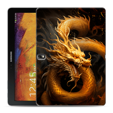 Силиконовый чехол на Samsung Galaxy Note 10.1 2014 editon с принтом Золотой дракон Силиконовый чехол на Samsung Galaxy Note 10.1 2014 editon с принтом Золотой дракон