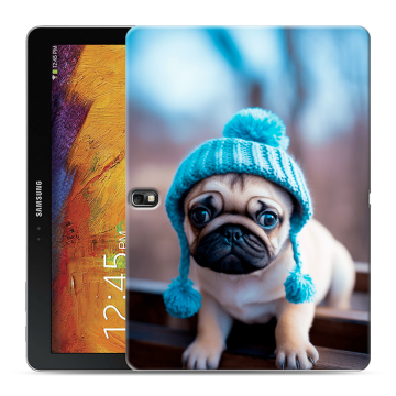 Силиконовый чехол на Samsung Galaxy Note 10.1 2014 editon с принтом Мопс в шапке Силиконовый чехол на Samsung Galaxy Note 10.1 2014 editon с принтом Мопс в шапке