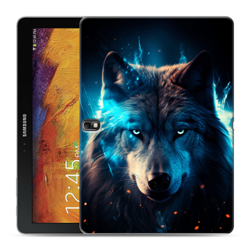Силиконовый чехол на Samsung Galaxy Note 10.1 2014 editon с принтом Волк ночной