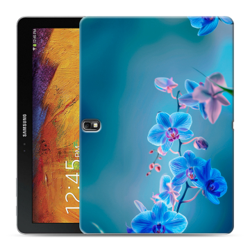 Силиконовый чехол на Samsung Galaxy Note 10.1 2014 editon с принтом Голубые цветы Силиконовый чехол на Samsung Galaxy Note 10.1 2014 editon с принтом Голубые цветы