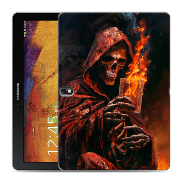 Силиконовый чехол на Samsung Galaxy Note 10.1 2014 editon с принтом Скелет и карты Силиконовый чехол на Samsung Galaxy Note 10.1 2014 editon с принтом Скелет и карты