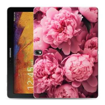 Силиконовый чехол на Samsung Galaxy Note 10.1 2014 editon с принтом цветы пионы Силиконовый чехол на Samsung Galaxy Note 10.1 2014 editon с принтом цветы пионы
