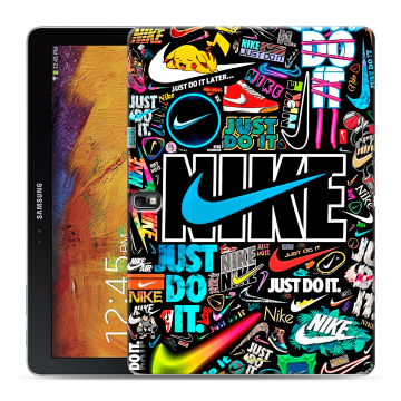 Силиконовый чехол на Samsung Galaxy Note 10.1 2014 editon с принтом найк nike черный Силиконовый чехол на Samsung Galaxy Note 10.1 2014 editon с принтом найк nike черный